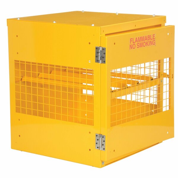 Vestil Yellow Cylinder Cabinet Horizontal 4 Cylinder Capacity Knock Down CYL-H-4-KD